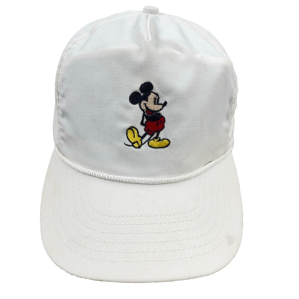 Vintage‎ Mickey Mouse Hat Cap Strap Back Rope 80s 90s Disney USA Golf Adult Mens